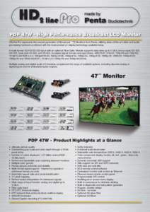 PDP 47W - High Performance Broadcast LCD Monitor HD2 HD 2line i Pro P represents