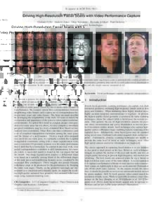 Driving High-Resolution Facial Scans with Video Performance Capture