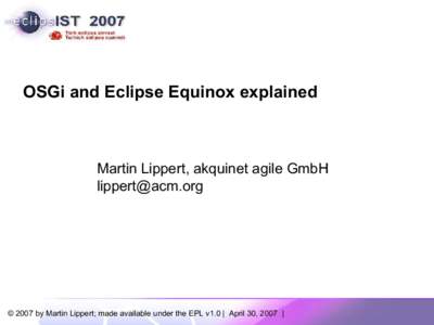 OSGi and Eclipse Equinox explained