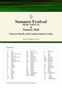 Summer Festival MUSIC TODAY 21 at Suntory Hall