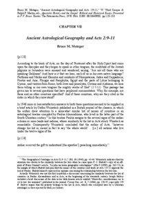 Bruce M. Metzger, “Ancient Astrological Geography and Acts 2:9-11,