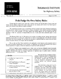 INSURANCE INSTITUTE for Highway Safety Vol. 7, No. 15 August 21, 1972