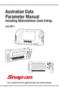 Australian Data Parameter Manual including Abbreviations Used listing July 2011
