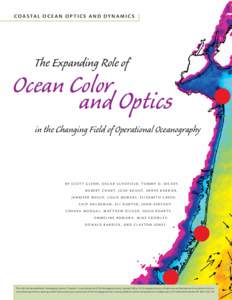 C O A S TA L O C E A N O P T I C S A N D D Y N A M I C S  The Expanding Role of Ocean Color and Optics