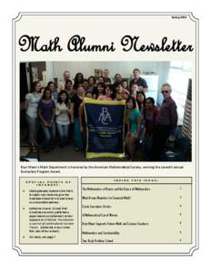Spring[removed]Math Alumni Newsletter