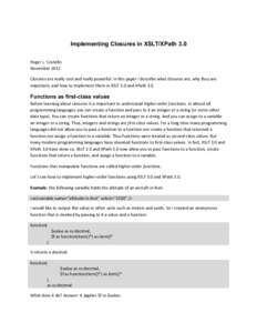 Implementing Closures in XSLT/XPath 3.0
