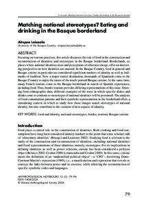 A. Leizaola: Matching national stereotypes? Eating and drinking in the Basque borderland  Matching national stereotypes? Eating and