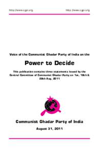http://www.cgpi.org  http://www.cgpi.org Voice of the Communist Ghadar Party of India on the