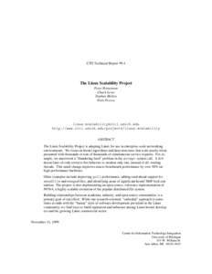 CITI Technical Report[removed]The Linux Scalability Project Peter Honeyman Chuck Lever Stephen Molloy