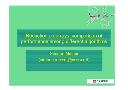Reduction on arrays: comparison of performance among different algorithms