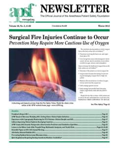 ®  NEWSLETTER The Official Journal of the Anesthesia Patient Safety Foundation  www.apsf.org