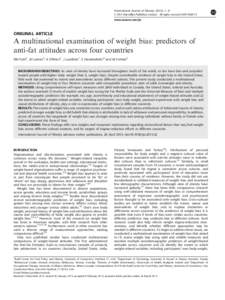 A multinational examination of weight bias: predictors of anti-fat attitudes across four countries