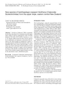 Bradford-Grieve—New Scolecitrichidae New Zealand Journal of species Marine of and