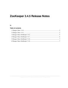 ZooKeeperRelease Notes