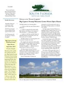Fall 2009 News and Notes about South Florida’s National Parks from the South Florida National Parks Trust