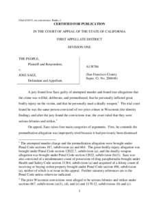 Filed, see concurrence, Banke, J.  CERTIFIED FOR PUBLICATION IN THE COURT OF APPEAL OF THE STATE OF CALIFORNIA FIRST APPELLATE DISTRICT DIVISION ONE