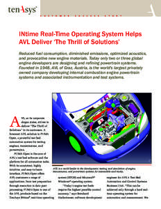 INtime Real-Time Operating System Helps AVL Deliver ‘The Thrill of Solutions’