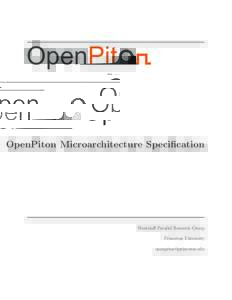 OpenPit  OpenPiton Microarchitecture Specification Wentzlaff Parallel Research Group Princeton University
