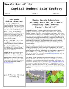 Newsletter of the  Capital Hudson Iris Society Volume 25  Number 3