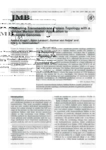 doi:jmbiavailable online at http://www.idealibrary.com on  J. Mol. Biol, 567±580 Predicting Transmembrane Protein Topology with a Hidden Markov Model: Application to
