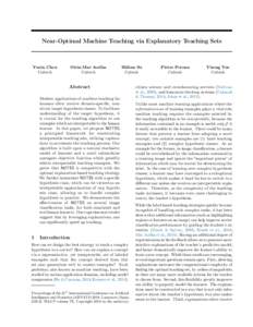 Near-Optimal Machine Teaching via Explanatory Teaching Sets  Yuxin Chen Caltech  Oisin Mac Aodha