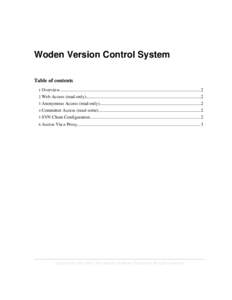 Woden Version Control System Table of contents 1 Overview............................................................................................................................2