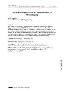 Working Papers on Information Systems  ISSN[removed]