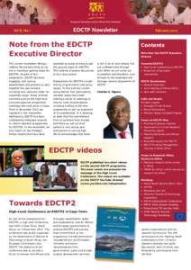1 - EDCTP Newsletter AprilE D C T P EDCTP Newsletter