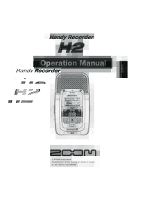 H2-E.fm 1 ページ ２００７年７月１１日　水曜日　午後３時１９分  © ZOOM Corporation Reproduction of this manual, in whole or in part, by any means, is prohibited.