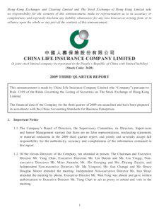 Hong Kong Exchanges and Clearing Limited and The Stock Exchange of Hong Kong Limited take no responsibility for the contents of this announcement, make no representation as to its accuracy or completeness and expressly disclaim any liability whatsoever for any loss howsoever arising from or in