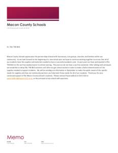    Macon County Schools 1202	
  Old	
  Murphy	
  Rd	
  	
  Franklin,	
  NC	
  28734	
    	
  