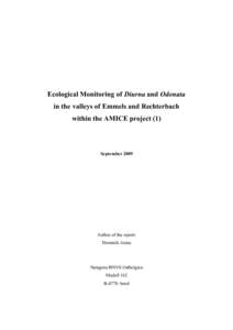 Ecological Monitoring of Diurna and Odonata in the valleys of Emmels and Rechterbach within the AMICE project (1) September 2009