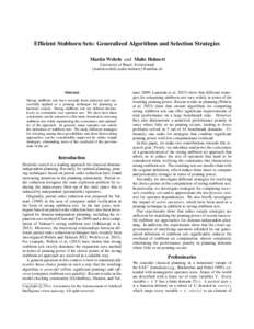 Efficient Stubborn Sets: Generalized Algorithms and Selection Strategies