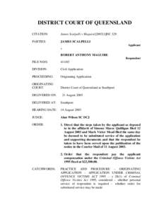 Southwell inquiry / Legal terms / Plaintiff / Grievous bodily harm