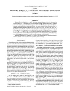 American Mineralogist, Volume 95, pages 188–191, 2010  Letter Hibonite-(Fe), (Fe,Mg)Al12O19, a new alteration mineral from the Allende meteorite Chi Ma*