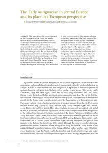The Early Aurignacian in central Europe and its place in a European perspective ■ NICOLAS TEYSSANDIER ■ MICHAEL BOLUS ■ NICHOLAS J. CONARD