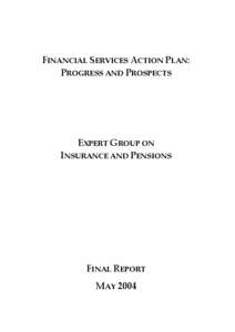 Final Report - Expert group on Insurance and Pensions