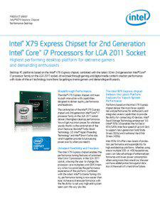 product brief Intel® X79 Express Chipset Performance Desktop