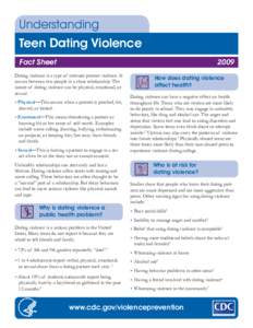 Understanding Teen Dating Violence - Fact Sheet