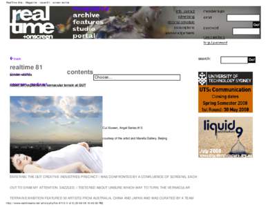 RealTime Arts - Magazine - issue 81 - screen worlds  search: back