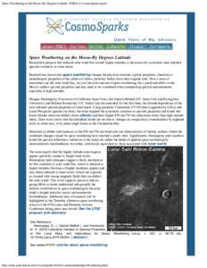 Space Weathering on the Moon--By Degrees Latitude -PSRD | A CosmoSparks report