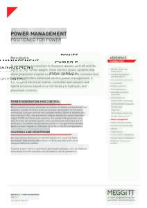 POWER MANAGEMENT POSITIONED FOR POWER More electric  AEROSPACE