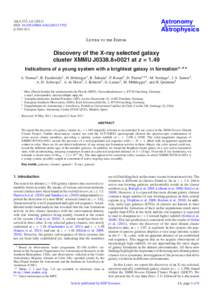 Space / Galaxy clusters / Galaxies / Large-scale structure of the cosmos / Astronomical spectroscopy / Redshift / Galaxy formation and evolution / Cosmic distance ladder / Brightest cluster galaxy / Astronomy / Physics / Physical cosmology