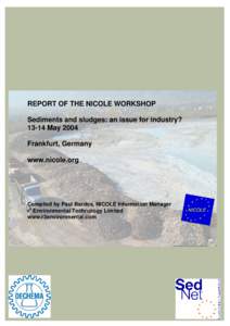 REPORT OF THE NICOLE WORKSHOP Sediments and sludges: an issue for industry? 13-14 May 2004 Frankfurt, Germany www.nicole.org