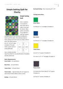 SUNSHINE LINUS INC.  Simple Sashing Quilt for Charity  Page |