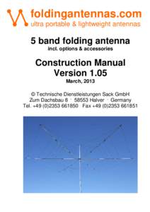 foldingantennas.com ultra portable & lightweight antennas 5 band folding antenna incl. options & accessories