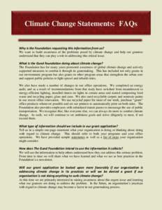 The George Gund Foundation - Gund Climate Change FAQ