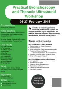 Practical Bronchoscopy and Thoracic Ultrasound Workshop