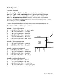 Hughes High School PM Lineup Instructions Buses leaving Hughes High School will line up in four locations around the school: Area A: on Clifton Avenue Southbound (between Calhoun Street and Straight Street) Area B: on Cl