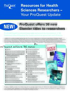 ProQuest - Health Sciences | Newsletter (PDF)